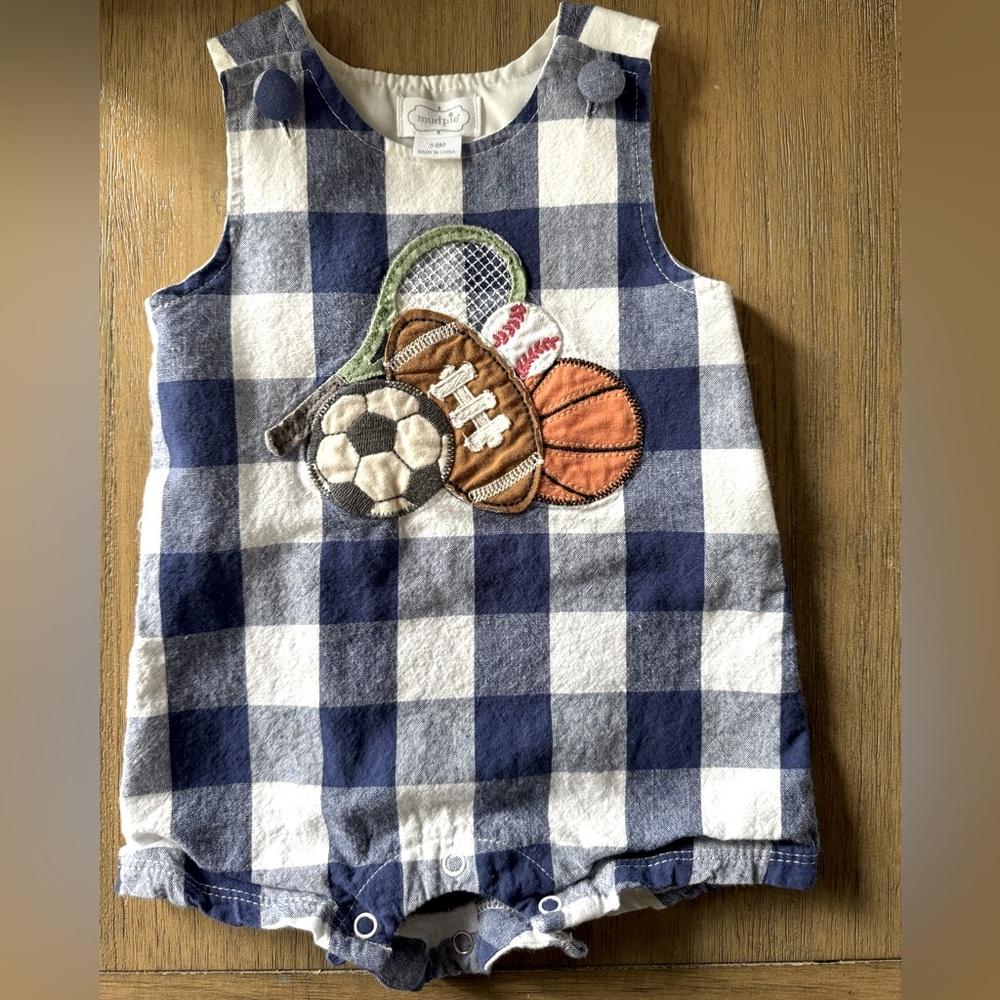 Baby boy romper, size 3-6 months by Mud Pie